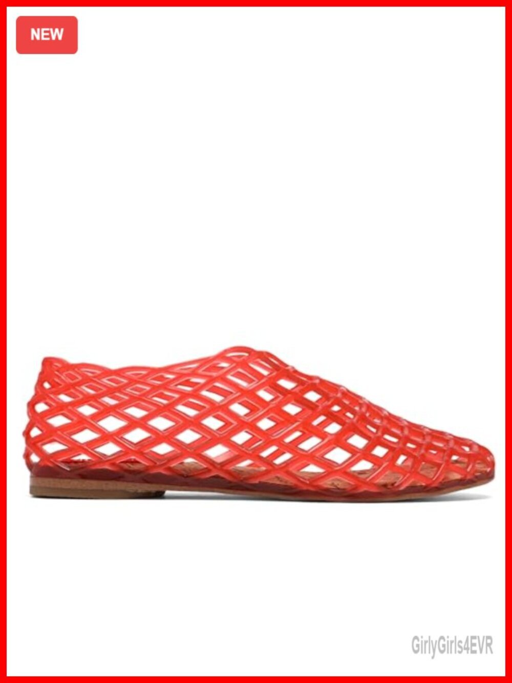 Red Jelly Mesh Ballet Flats Women Clear Hollow Jelly Sandals Beach Ballerina